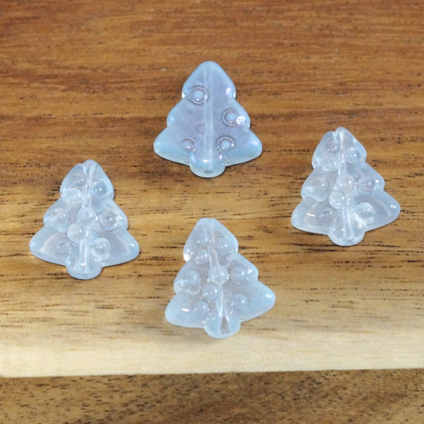 Premium Glass Tree Beads, Ice Blue, 16mm, 4pc