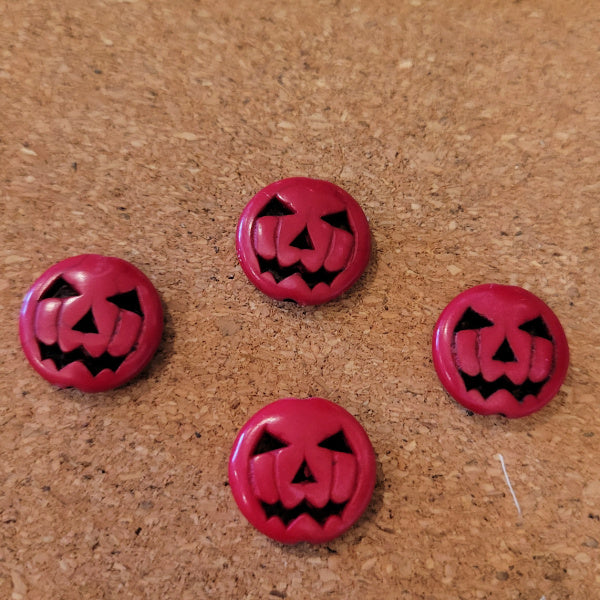 Reconstituted Turquoise Jack-O’-Lantern Pumpkin Beads – Red, 15mm