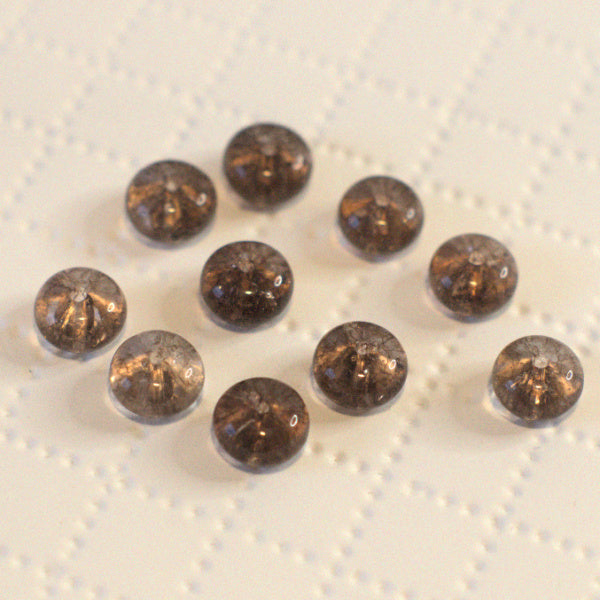 Premium Glass Rondelle Beads – Quartz-Look – Grey - 6x10mm