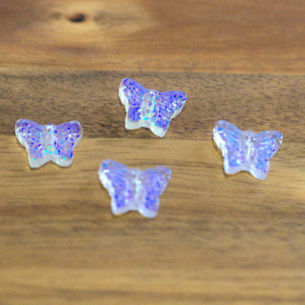 Clear AB Premium Glass Butterfly Beads, 12.5x15.5mm, 4pc