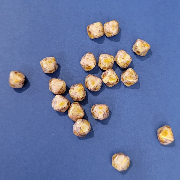 6mm Czech Glass Bicone Beads, Senegal Violet Brown, 20 pc