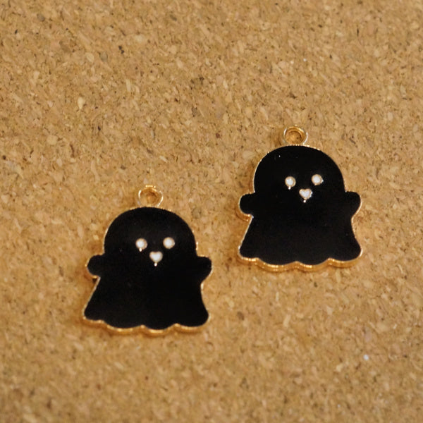 Black Cutie Enameled Ghost Charms