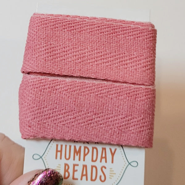 Faded Brick Hand Dyed Cotton Twill Tape, 1 Inch x 1 Yard