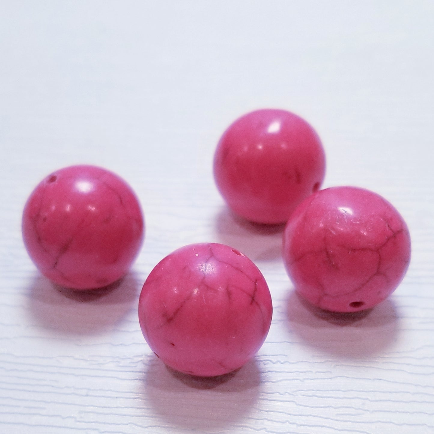 Hot Pink 16mm Round Reconstituted Turquoise Beads