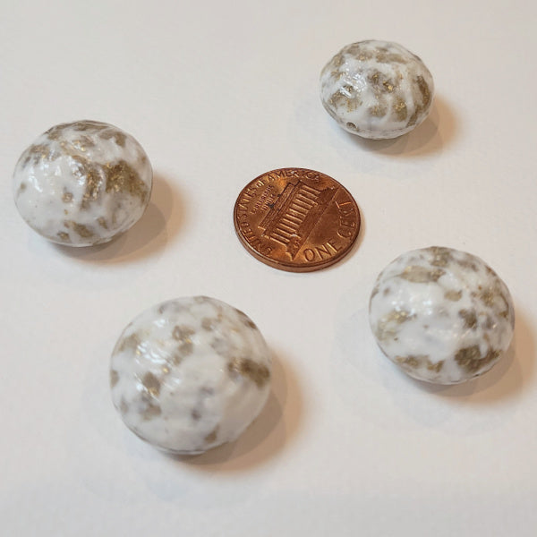 Vintage Coral Red Moon Rock Textured Plastic Beads – 18mm, 4 Pieces