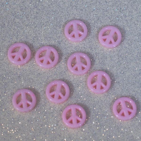 Pastel Pink Acrylic Peace Sign Beads - Humpday Beads