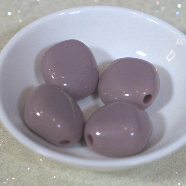 Stone Grey Diamond River Rock Acrylic Beads - Humpday Beads
