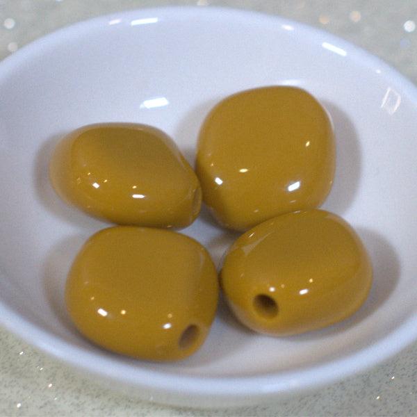 Pollen Yellow Diamond River Rock Acrylic Beads - Humpday Beads