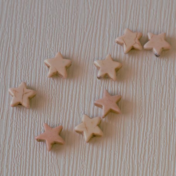 Imitation Turquoise Dyed Howlite Star Beads - Natural - Humpday Beads