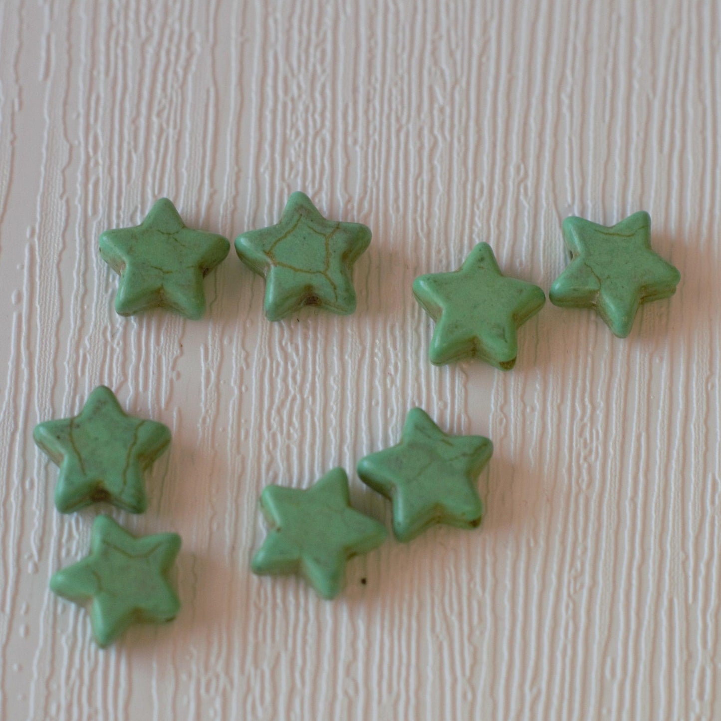 Imitation Turquoise Dyed Howlite Star Beads - Green Turquoise - Humpday Beads