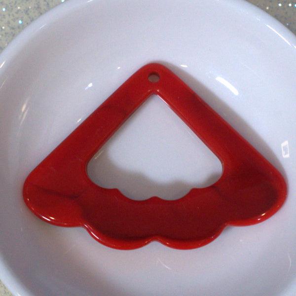 Cayenne Faux Stone Large Scalloped Edge Acrylic Pendants - Humpday Beads