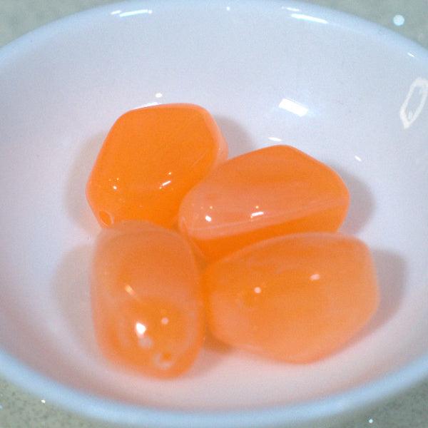Creamsicle Orange Faux Agate Large Nugget Acrylic Beads - Humpday Beads
