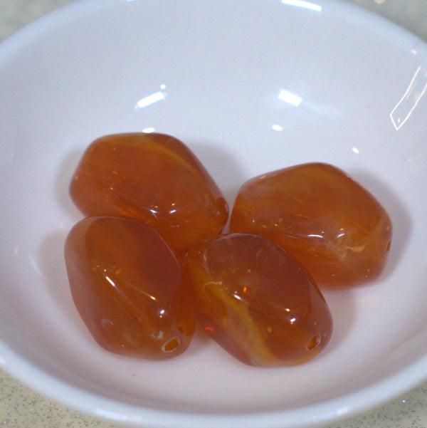 Honey Brown Faux Agate Large Nugget Acrylic Beads - Humpday Beads