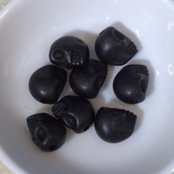 Black Shimmer Acrylic Skull Beads - Humpday Beads