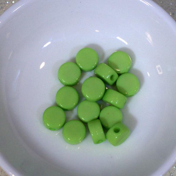 Wasabi Green 6mm Round Disc Acrylic Beads - Humpday Beads