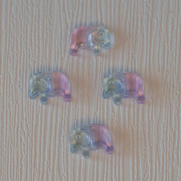 Elephant Pressed Glass Beads - Cotton Candy - Humpday Beads