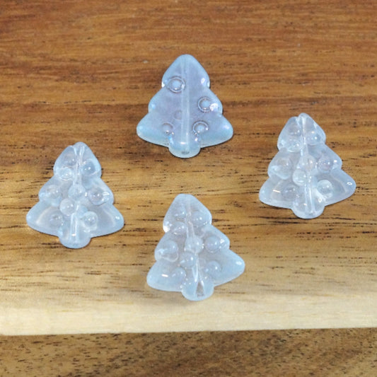 Premium Glass Tree Beads, Ice Blue, 16mm, 4pc