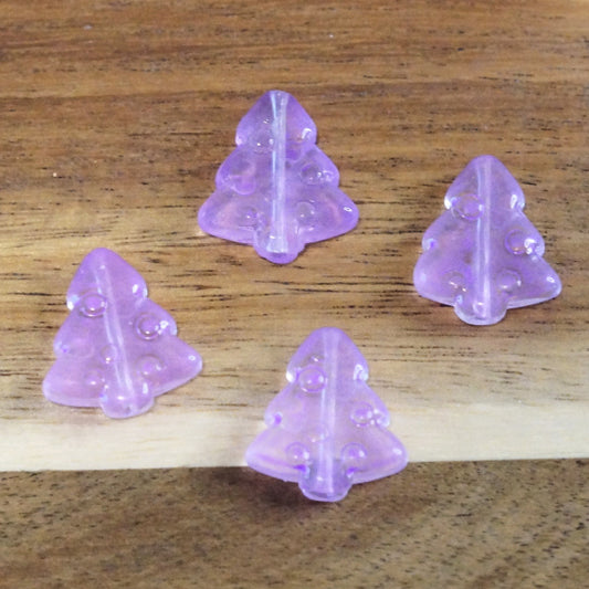 Premium Glass Tree Beads, Lavender Purple, 16mm, 4pc