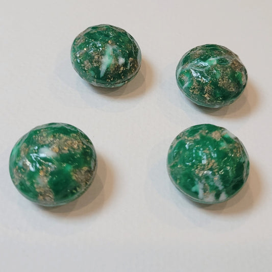 Green Vintage Faux Moonrock Lozenge Beads