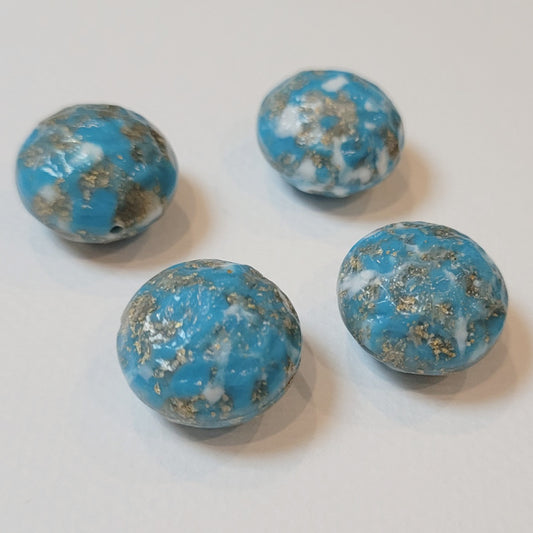 Turquoise Vintage Faux Moonrock Lozenge Beads