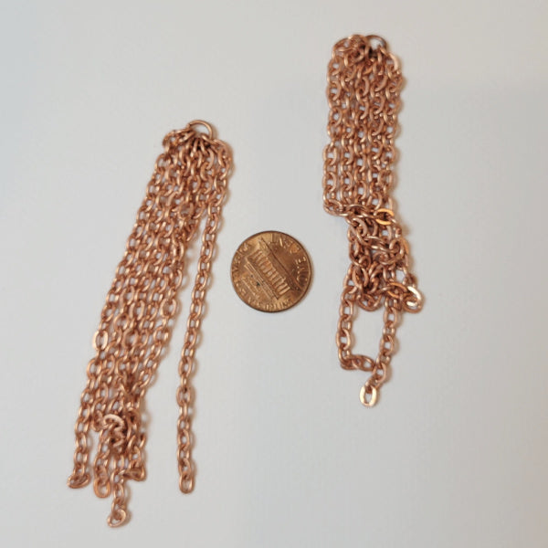 Vintage Copper Chain Tassels, 2 Inch