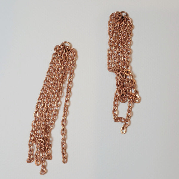 Vintage Copper Chain Tassels, 2 Inch