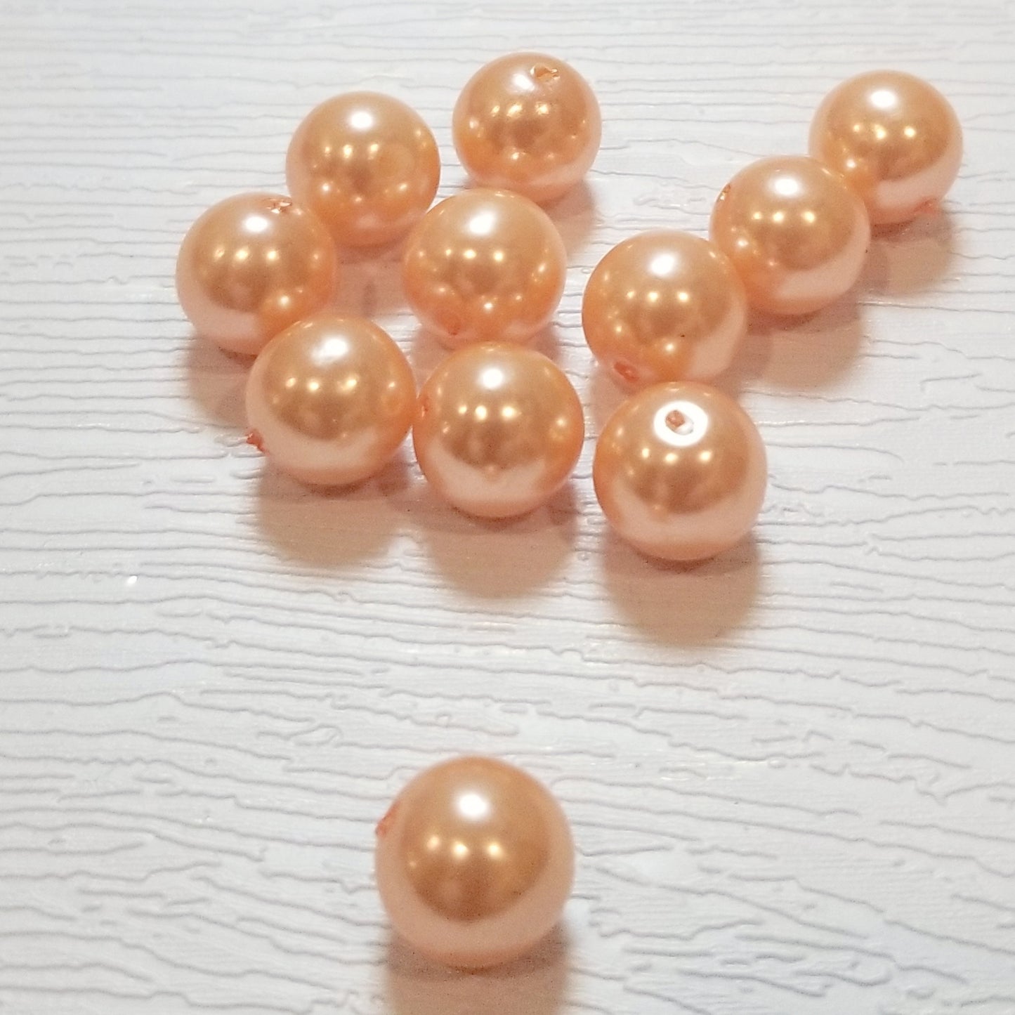 10mm Apricot Vintage Pearl Plastic Round Beads,