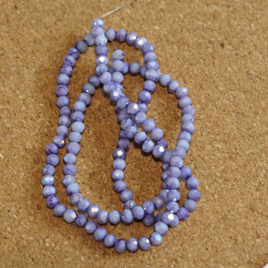 Lavender AB Faceted Glass Rondelle Beads, 6mm