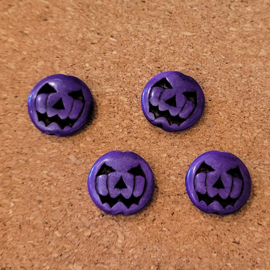 Reconstituted Turquoise Jack-O’-Lantern Pumpkin Beads – Purple, 15mm