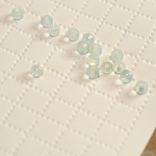 6mm Two-Tone Glass Round Beads –  Half Matte & Gloss Seafoam