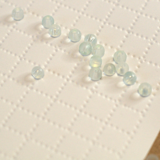 6mm Two-Tone Glass Round Beads –  Half Matte & Gloss Seafoam