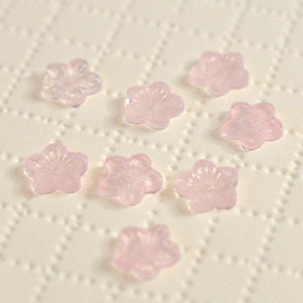 Milky Opal Whisper Pink Premium Pressed Glass Star Flower Beads