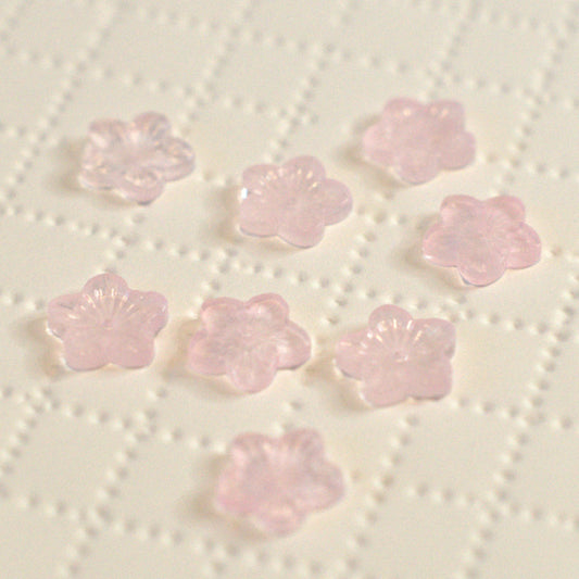 Milky Opal Whisper Pink Premium Pressed Glass Star Flower Beads
