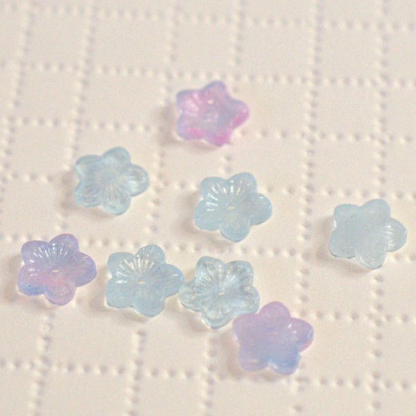 Pastel Opal Mix Premium Pressed Glass Star Flower Beads, 12x13mm