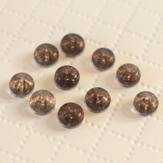 Premium Glass Rondelle Beads – Quartz-Look – Grey - 6x10mm