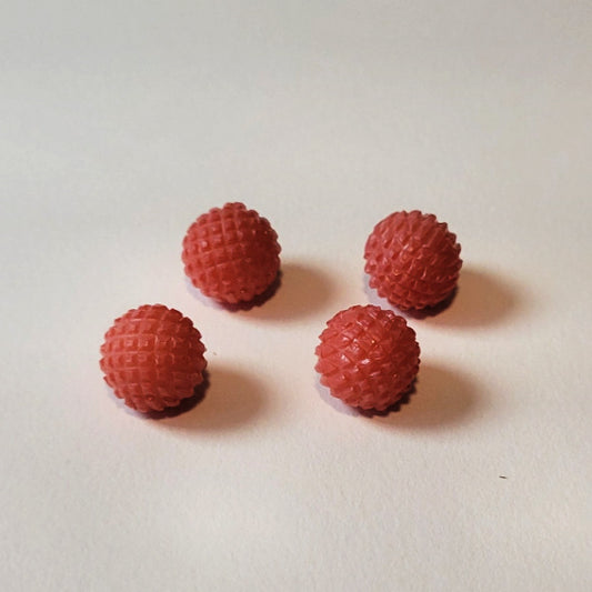 Desert Rose Hand Dyed Vintage Lucite Textured Ball Buttons, 14mm