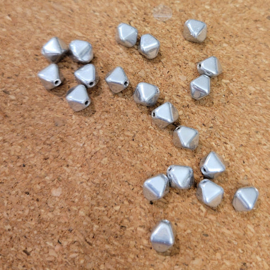 6mm Czech Glass Bicone Beads, Crystal Full Laborador (silver), 20 pc