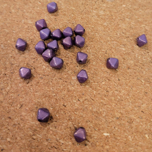 6mm Czech Glass Bicone Beads, Deep Purple Luster, qty 20