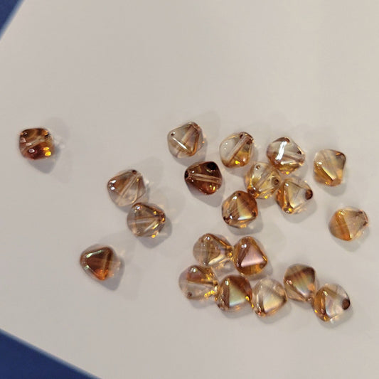 6mm Czech Glass Bicone Beads, Crystal Venus Clear Topaz, 20 pc