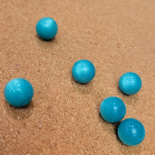 Vintage Moonglow Lucite Round Beads – Turquoise Blue, 14mm, 6pcs