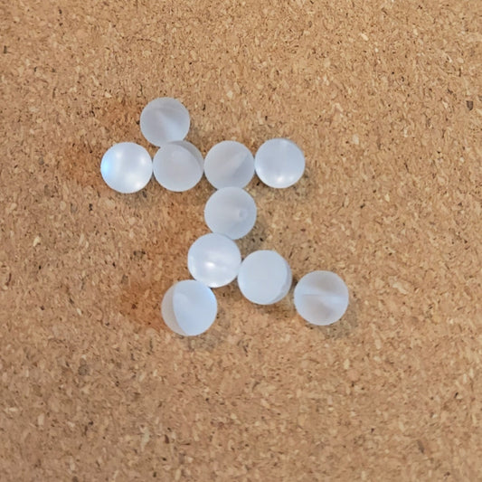 Matte Mermaid Glass Beads, White, 6mm