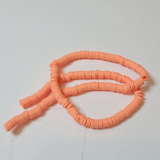 6mm Citrus Orange Polymer Clay Heishi Strand