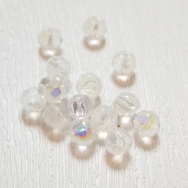 Crystal Clear AB Round 6mm Fire Polish Czech Glass Beads