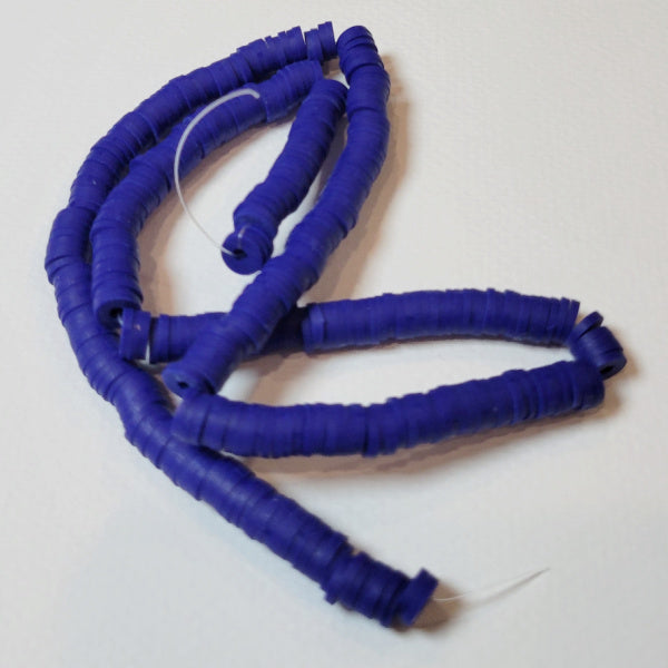 6mm Dark Purple Polymer Clay Heishi Strand