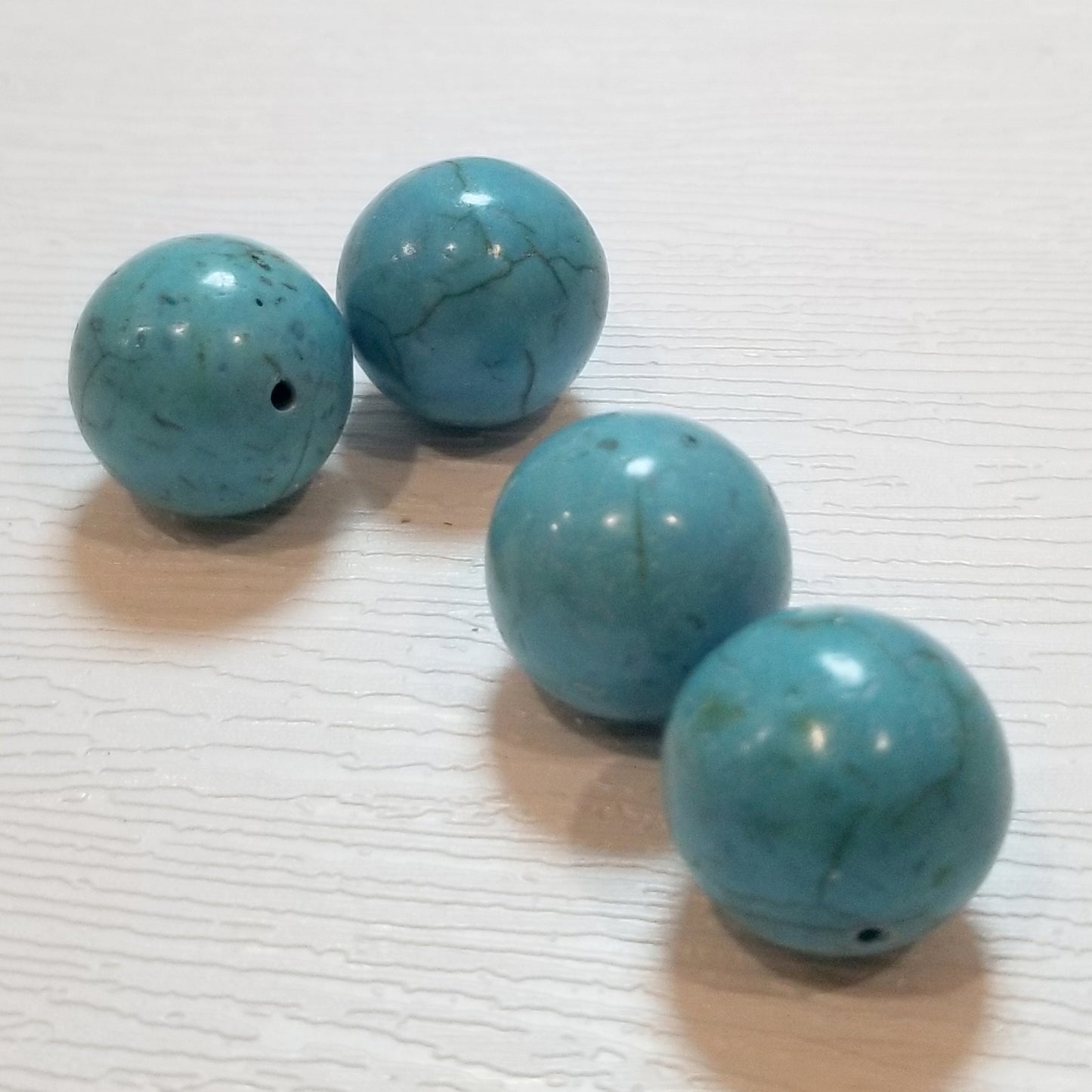 Turquoise 16mm Round Reconstituted Beads