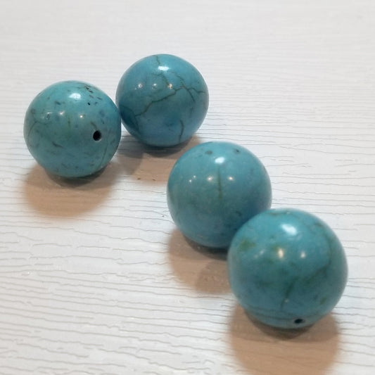 Turquoise 16mm Round Reconstituted Beads