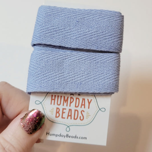 Chambray Blue Hand Dyed Cotton Twill Tape, 1 Inch