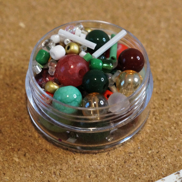 Holiday Hearth Bead Soup, 20g Mixed Glass Beads