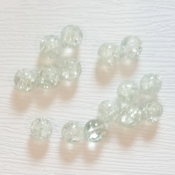Clear 8mm Crackle Glass Round Beads