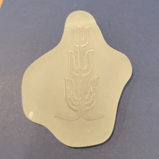 Vintage West German Modernist Tree of Life Pendant – Frosted Clear